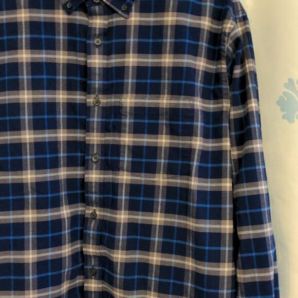 Old Navy Blue + Grey Slim Fit The Oxford Shirt Sz XL - Picture 2 of 9